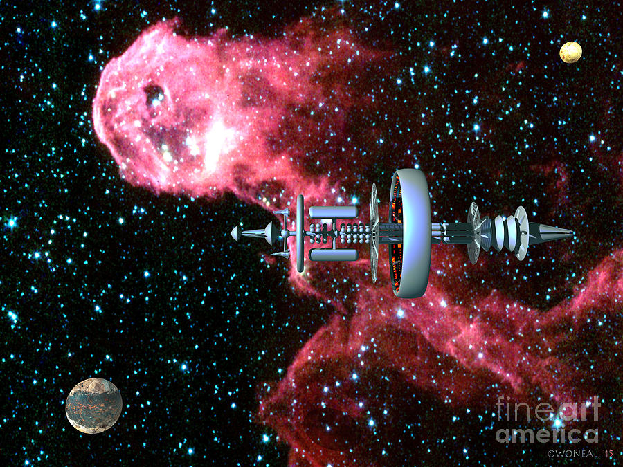Science Fiction Digital Art - United Earth Space Federation Star Ship Hawkins 3 by Walter Neal