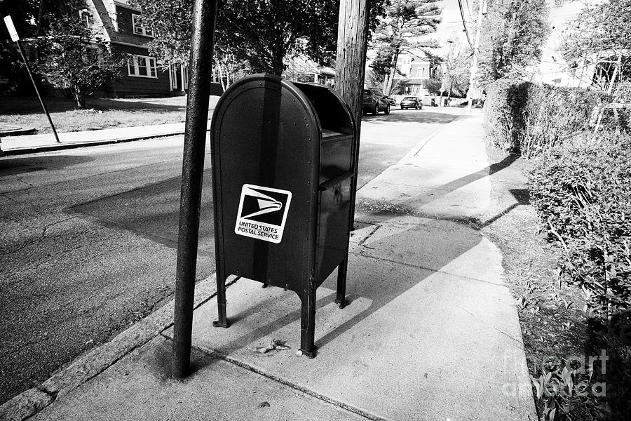 United States Photograph - united states postal service mailbox on residential street dorchester Boston USA #1 by Joe Fox