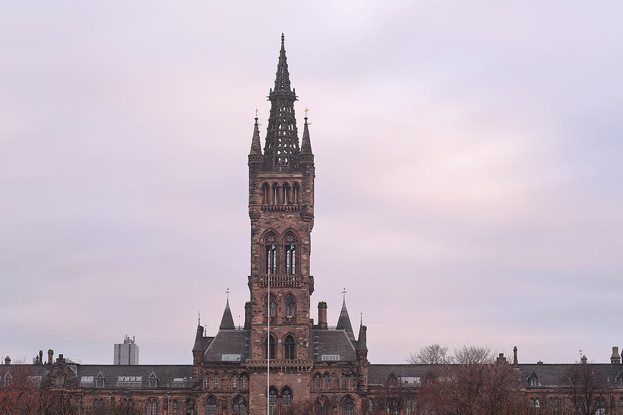 Architecture Photograph - University of Glasgow at Sunrise #2 by Maria Gaellman