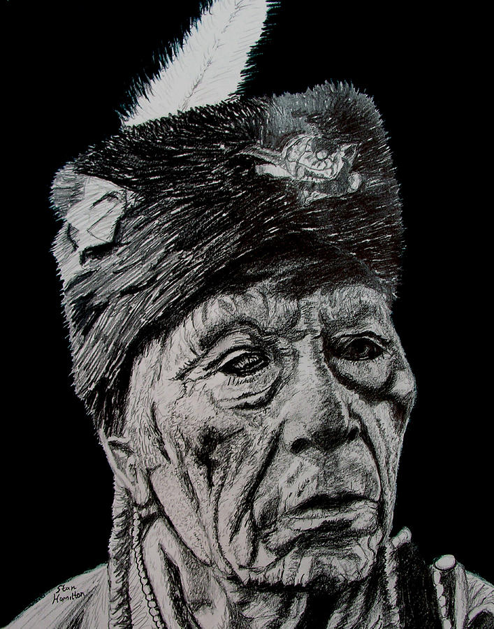 Unknown Indian III #1 Drawing by Stan Hamilton