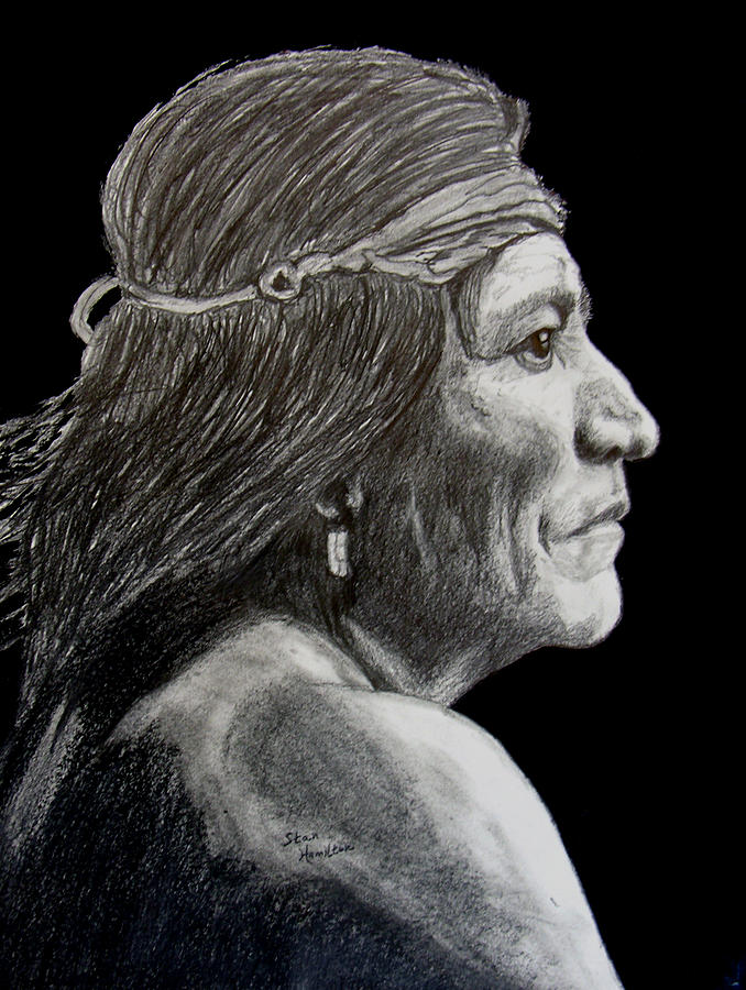 Unknown Indian VI #1 Drawing by Stan Hamilton