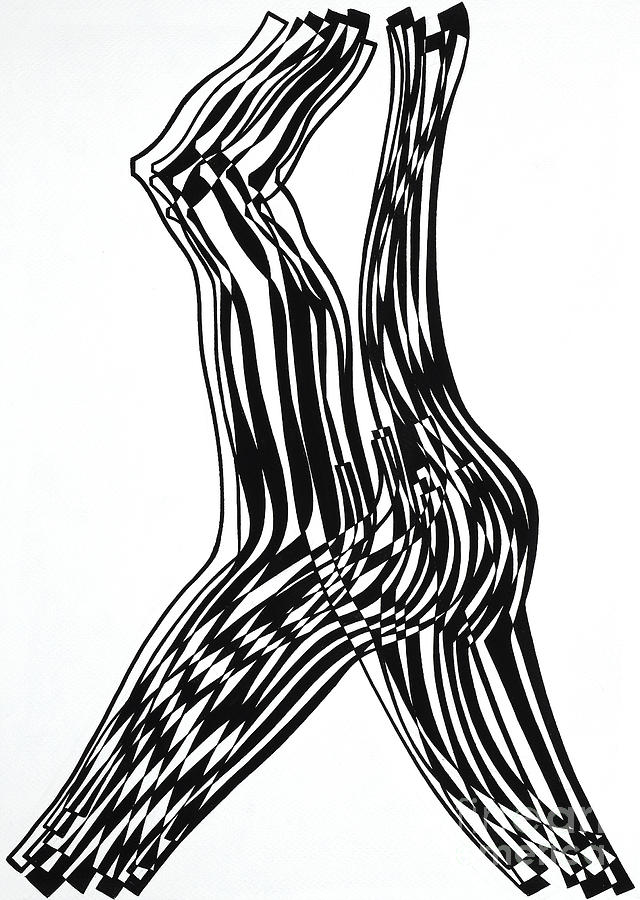 Black And White Drawing - Untitled   Female Nude by Manuel Bennett