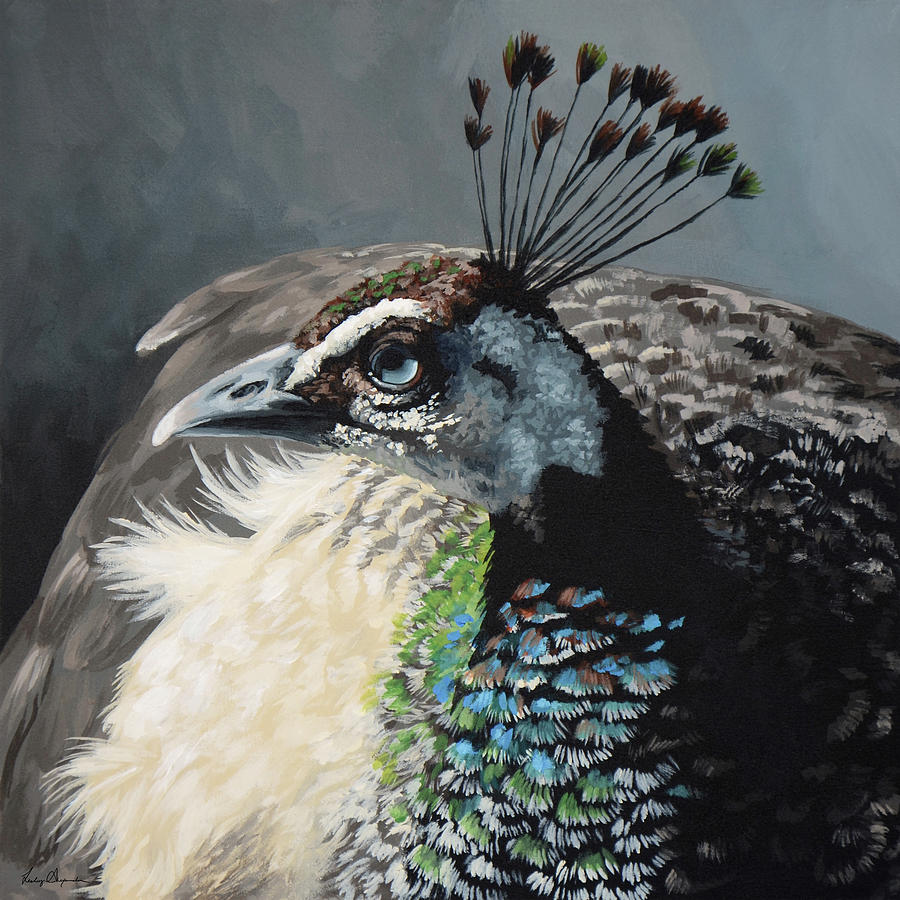 Peacock Painting - Untitled #1 by Lesley Alexander