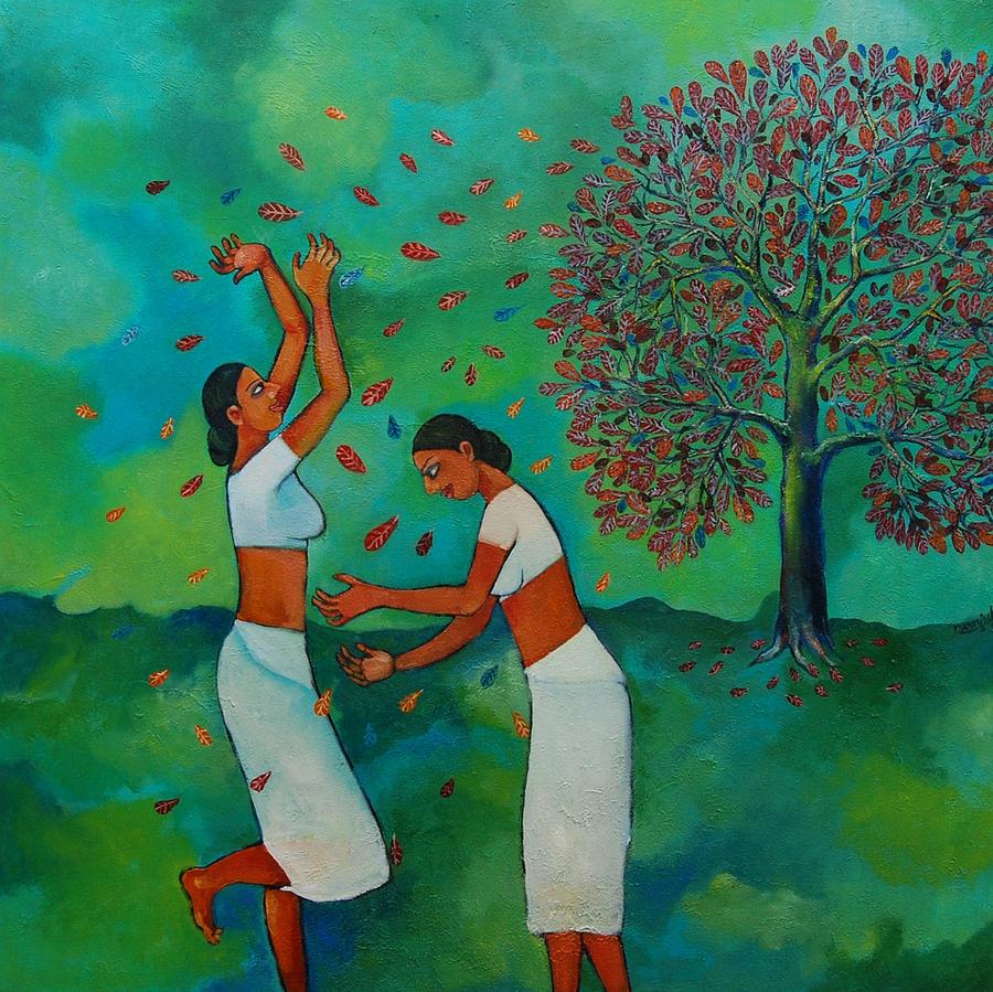 Tree Painting - Tree Of Trust #1 by Manjula Prabhakaran Dubey