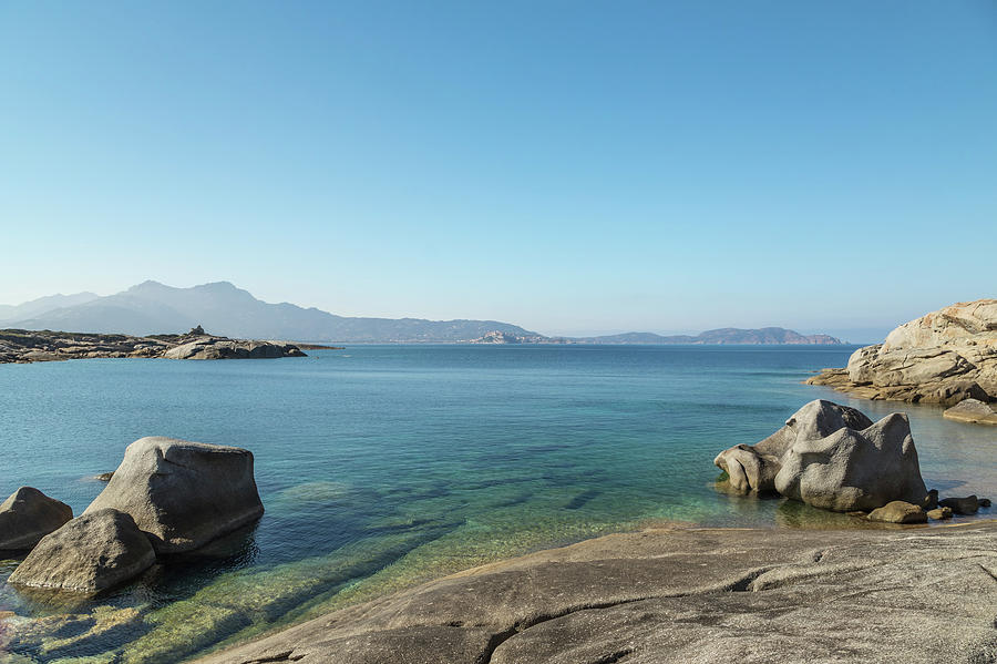 Unusual rock formations on the coast of Corsica near Calvi #1 Photograph by Jon Ingall
