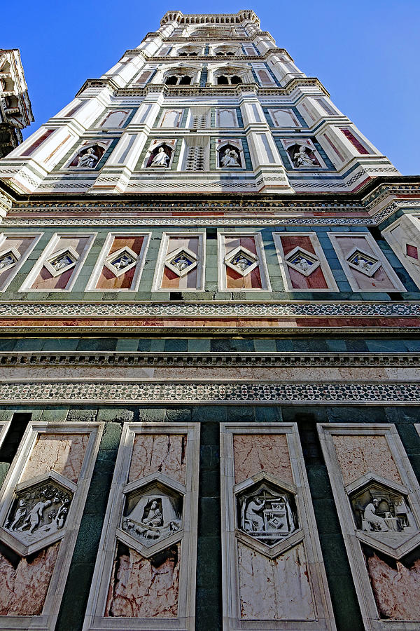 Upward View Of A Portion Of The Florence Cathedral In Florence Italy #1 Photograph by Rick Rosenshein