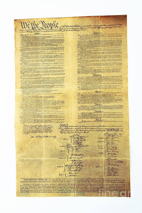 U.s Constitution #1 Photograph by Photo Researchers, Inc.