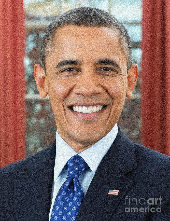 U.S. President Barack Obama #1 Painting by Celestial Images