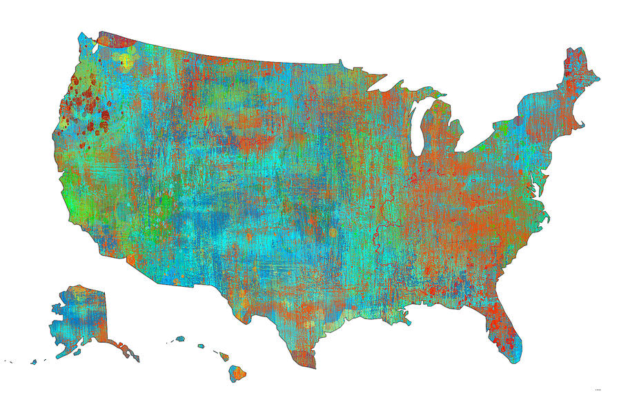 U S A Map Digital Art By Marlene Watson Fine Art America 1 Usa Map Marlene Watson