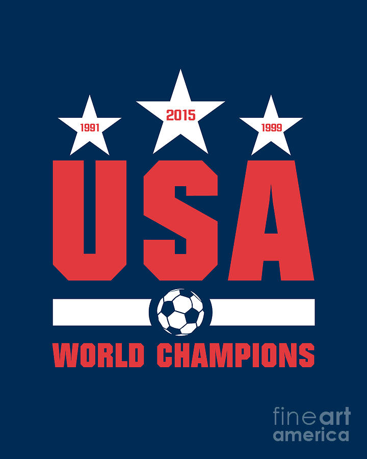 Soccer Digital Art - USA World Champions #2 by Ryan Wood