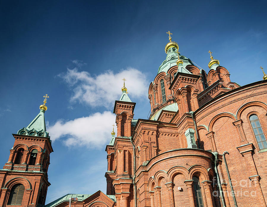 Uspenski orthodox church cathedral famous landmark in helsinki c #1 Photograph by JM Travel Photography