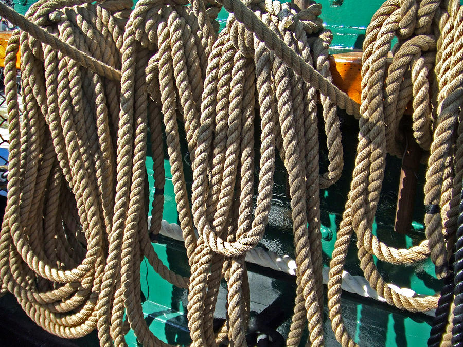 USS Constitution - Ropes for the Rigging #1 by Mark Sellers