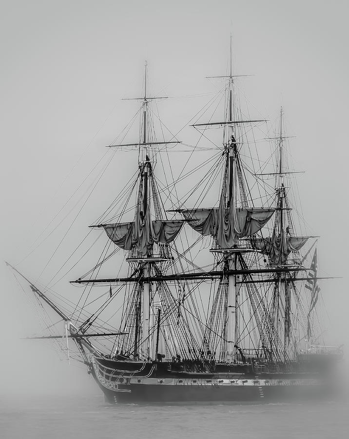 Old Ironsides in the Fog Photograph by Robert Mitchell