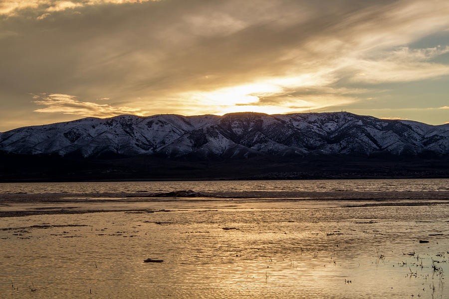 Utah Lake in February #1 Photograph by K Bradley Washburn