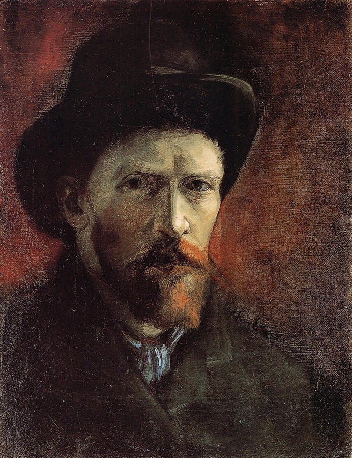 Vincent Van Gogh Painting - Van Gogh Self Portrait Dark Felt Hat #1 by Vincent Van Gogh