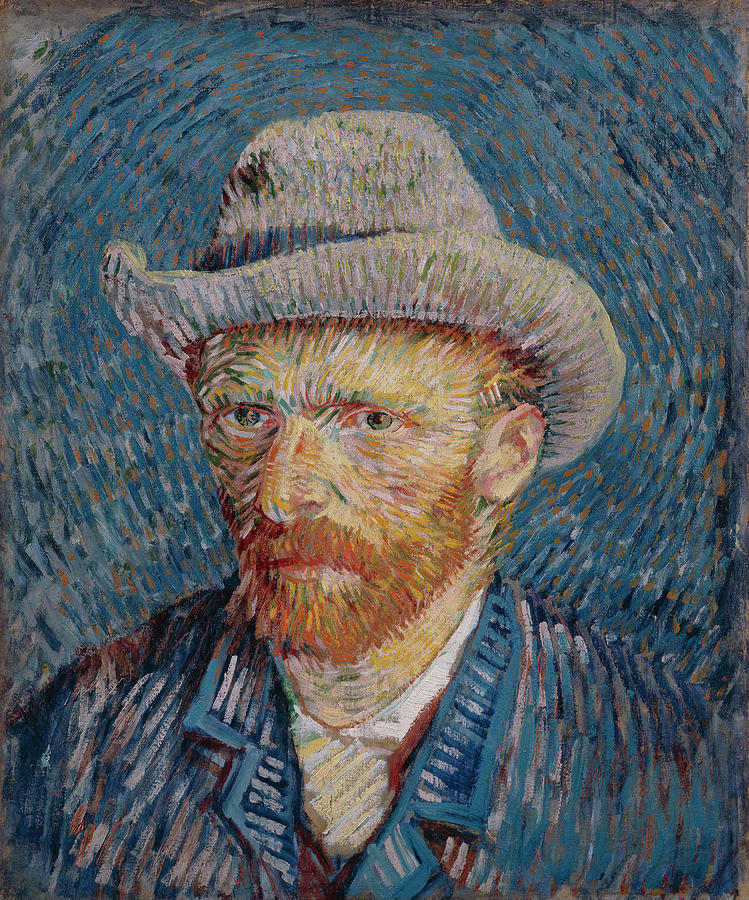 Vincent Van Gogh Painting - Van Gogh Self Portrait Grey Felt Hat #1 by Vincent van Gogh
