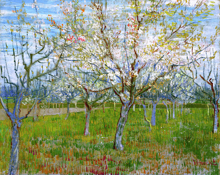 Vincent Van Gogh Painting - Van Gogh The Pink Orchard #1 by Vincent van Gogh