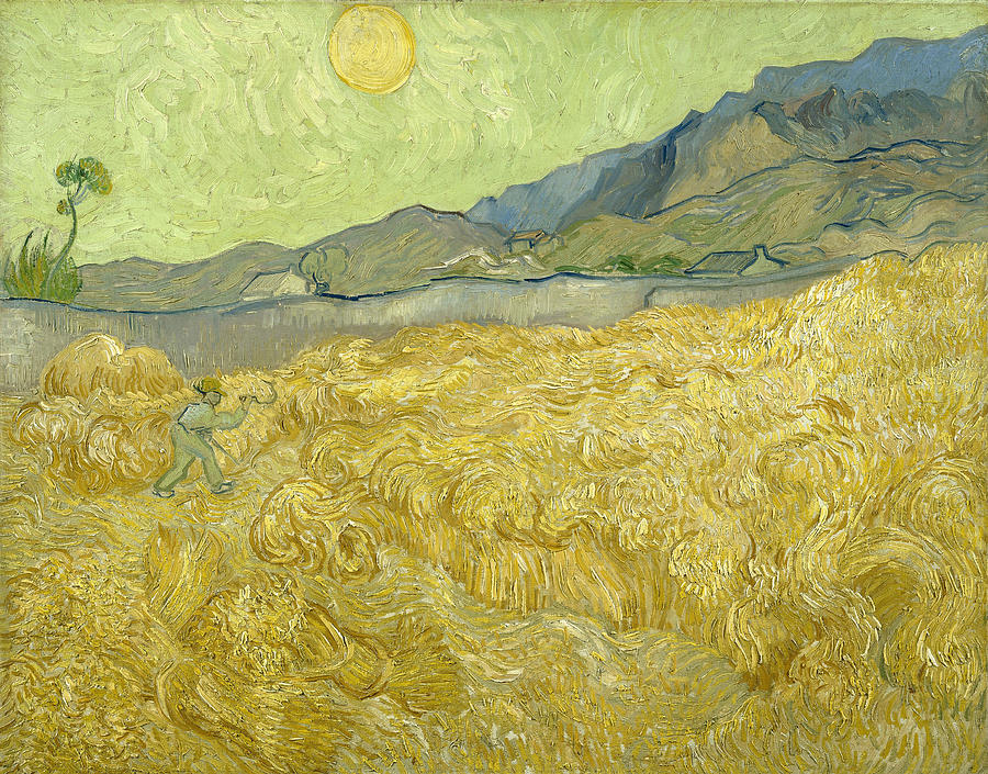 Vincent Van Gogh Painting - Van Gogh Wheat Fields Reaper Sunrise #1 by Vincent Van Gogh
