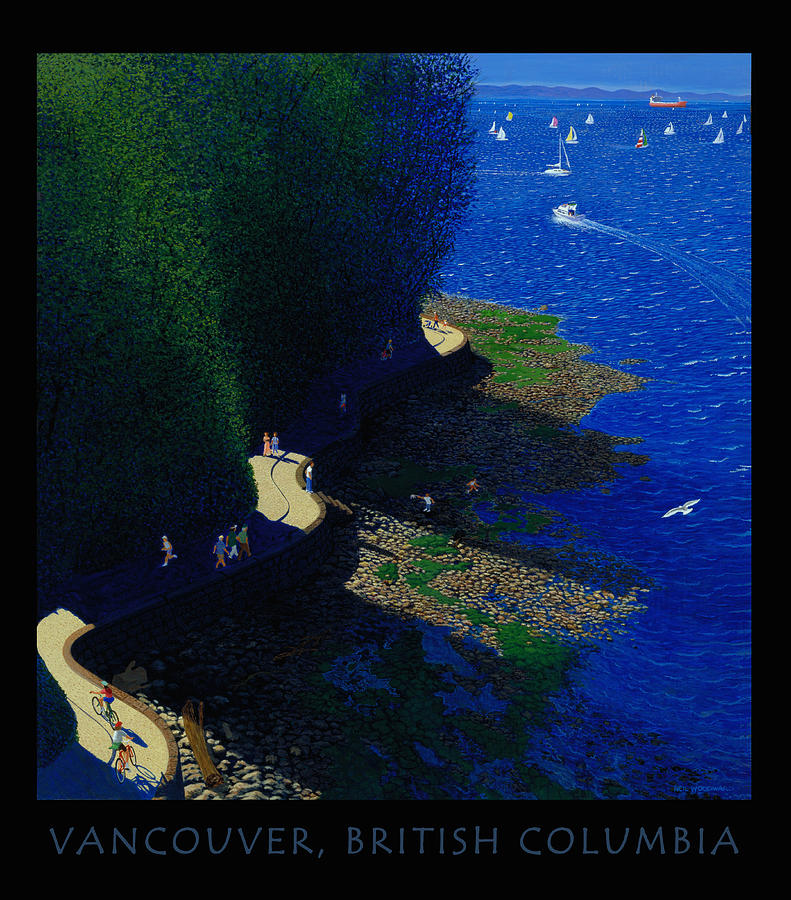 Landscape Digital Art - Vancouver North Seawall Poster  #1 by Neil Woodward