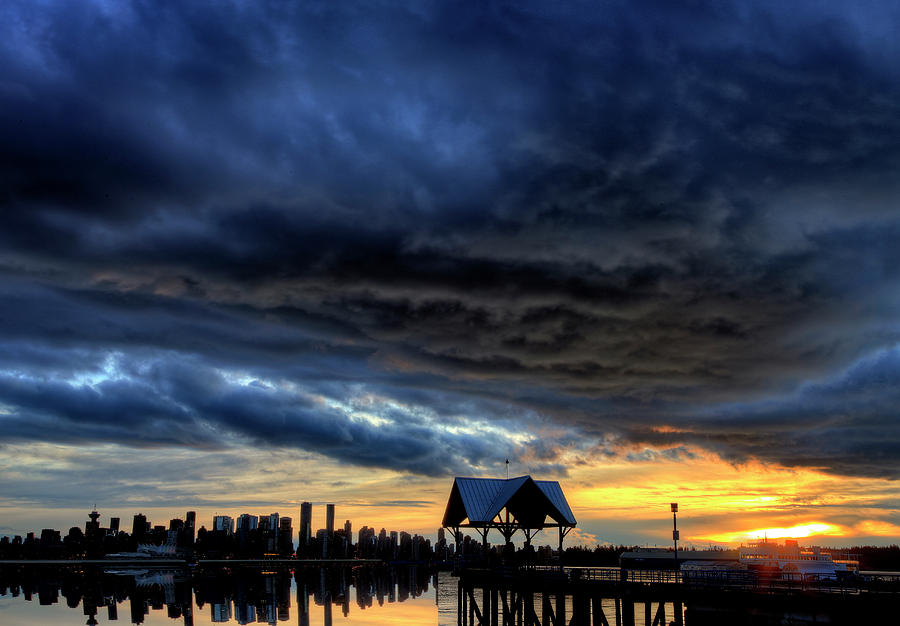Vancouver Skyline Canada Sunset #1 Photograph by Mark Duffy
