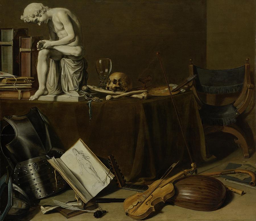 Vanitas Still Life with the Spinario #1 Painting by Vincent Monozlay