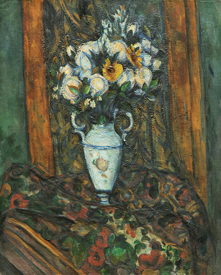 Vase of Flowers #1 Painting by Paul Cezanne