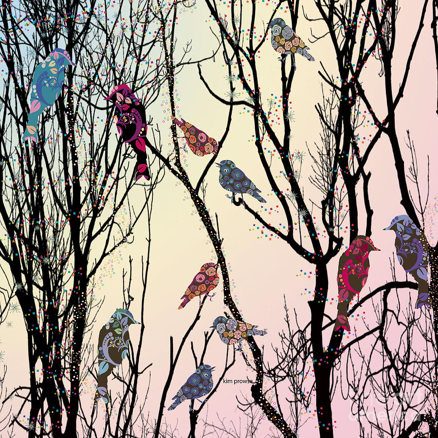 Vector Birds  #2 Digital Art by Kim Prowse