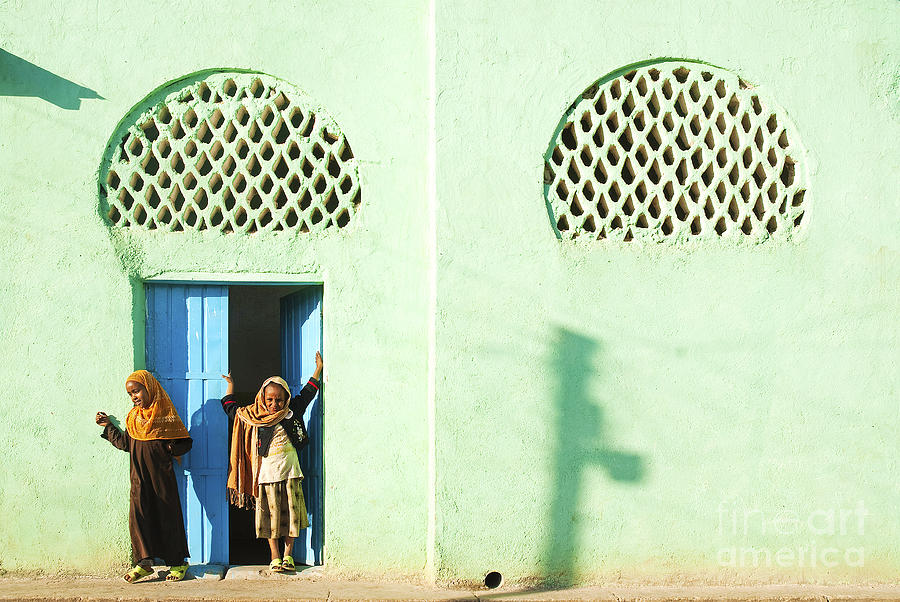 Veiled Girls By Mosque In Harar Ethiopia #1 Photograph by JM Travel Photography