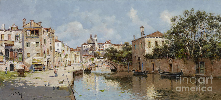 Coin Painting - Venetian Canal #1 by Celestial Images