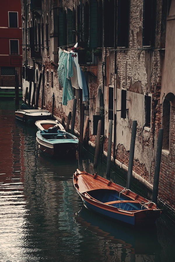 Venice boat alley #1 Photograph by Songquan Deng