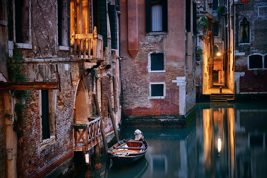 Venice canal morning #1 Photograph by Songquan Deng