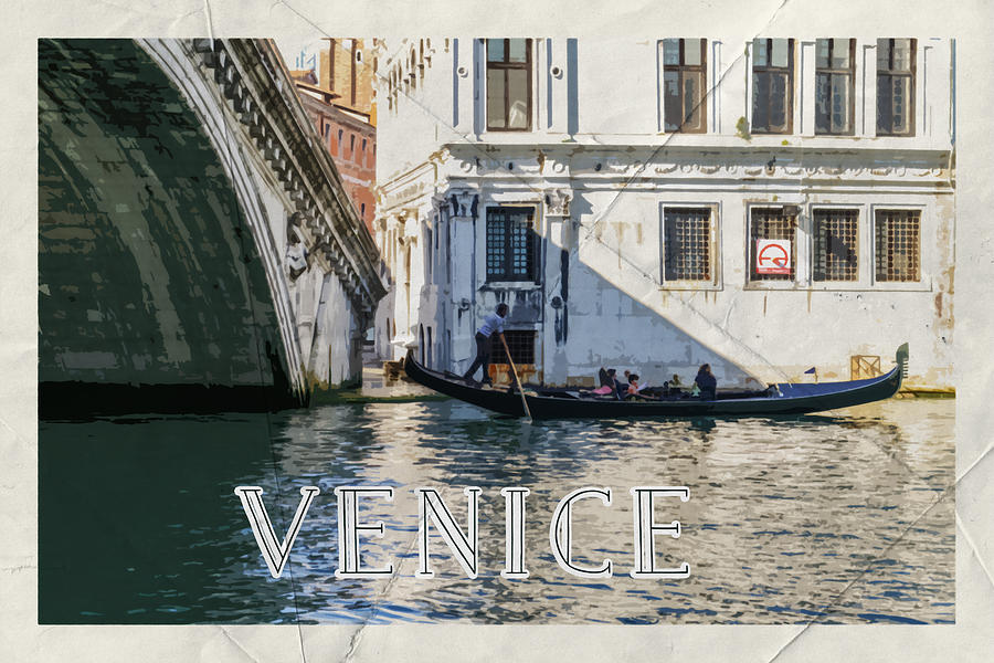 Venice Italy Vintage Poster #1 Photograph by Brandon Bourdages