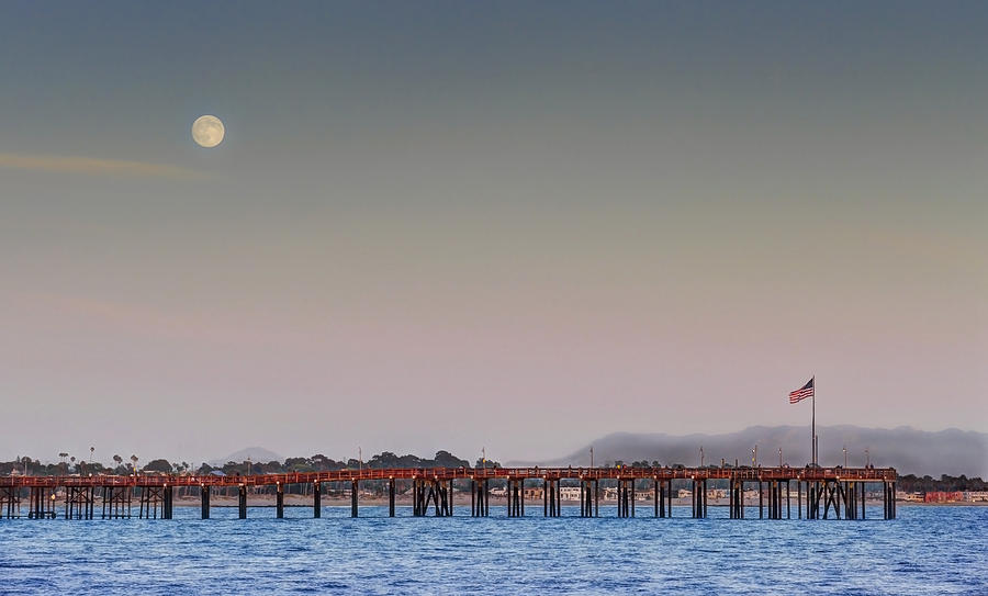 Ventura Pier Moonrise Photograph