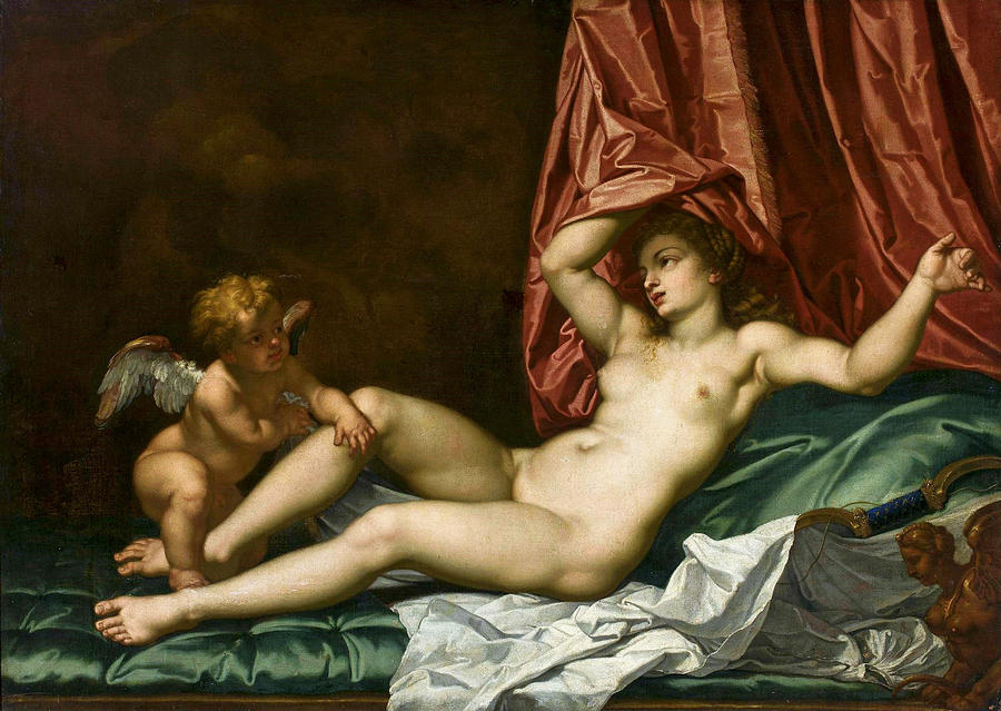 Venus and Cupid #2 Painting by Carlo Maratta