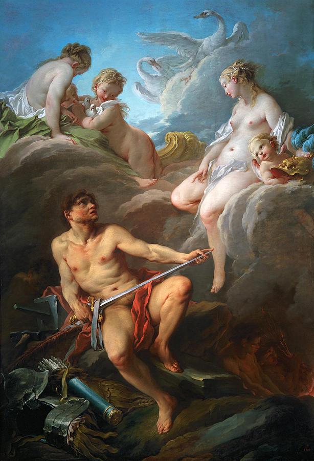 Venus Asking Vulcan for Arms for Aeneas #2 Painting by Francois Boucher