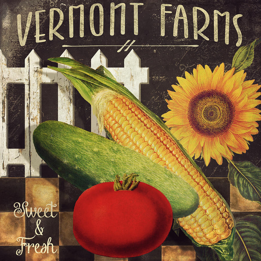 Vermont Farms Vegetables #1 Painting by Mindy Sommers