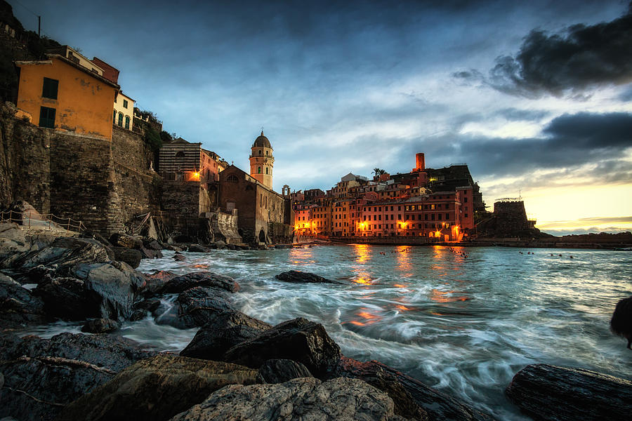 Architecture Photograph - Vernazza at Sunset #2 by Aaron Choi