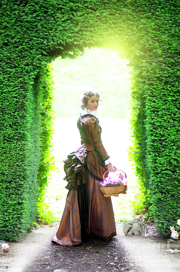 Victorian Woman In The Garden #1 Photograph by Lee Avison