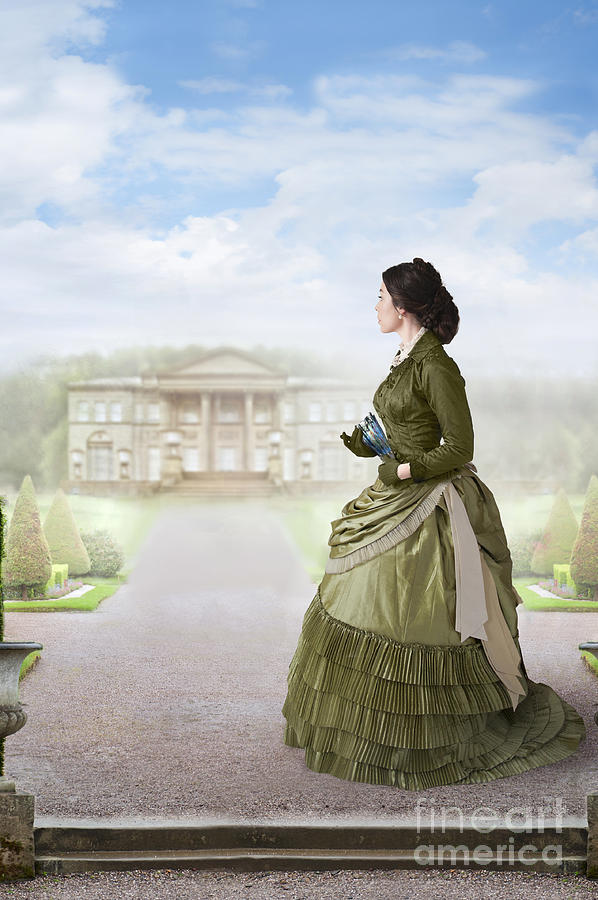 Victorian Woman Looking Towards A Country Estate #1 Photograph by Lee Avison