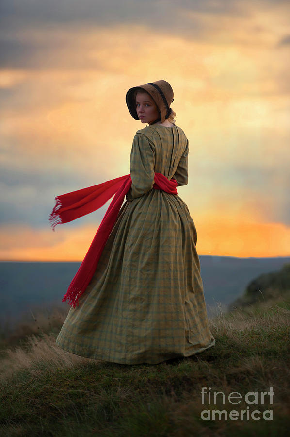 Victorian Woman On The Moors At Sunset #1 Photograph by Lee Avison