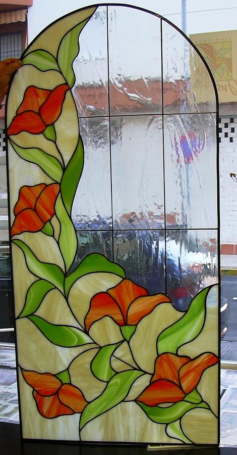 Vidriera De Flores #1 Glass Art by Justyna Pastuszka