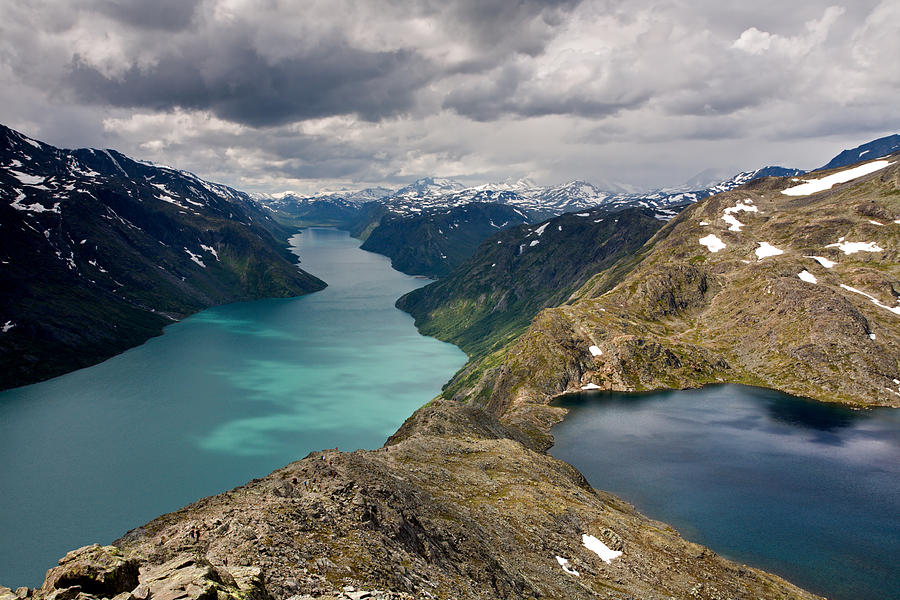 View from Besseggen Ridge Photograph by Aivar Mikko