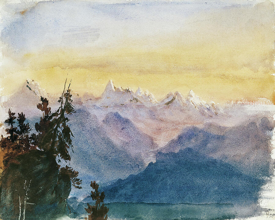 View from Mount Pilatus, from 1870 Drawing by John Singer Sargent