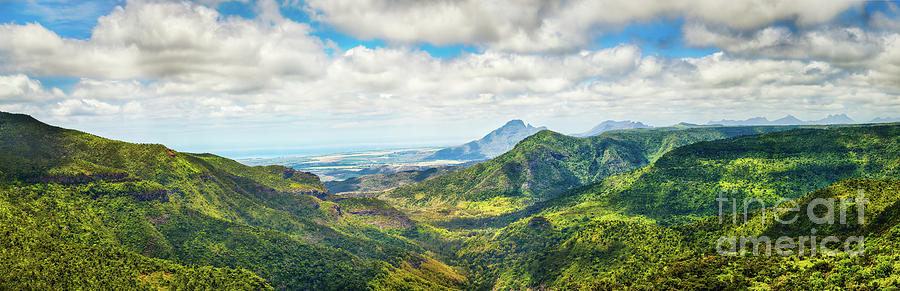 View From The Gorges Viewpoint. Mauritius. Panorama Photograph