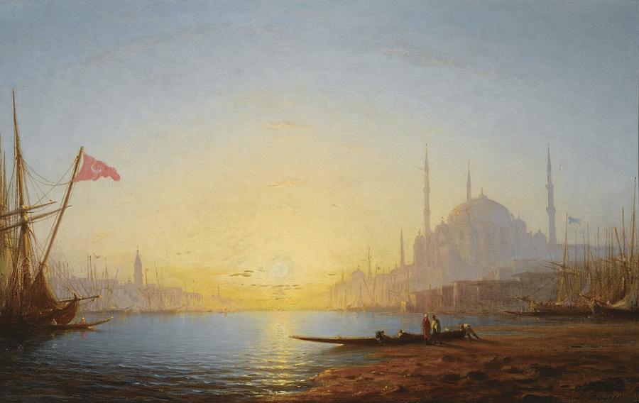 Boat Painting - View Of Constantinople #1 by Celestial Images