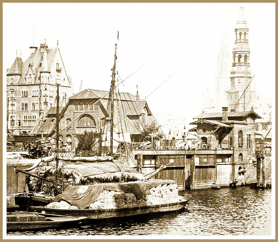 View of Hamburg, Germany, 1903, Vintage Photograph #1 Photograph by A Macarthur Gurmankin