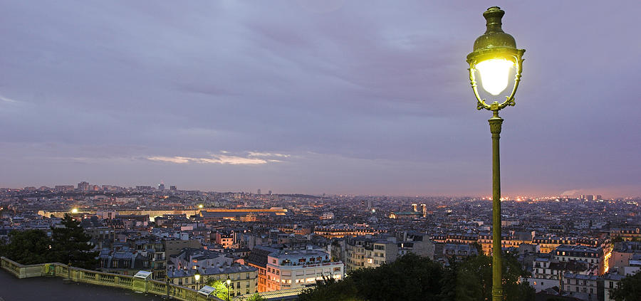 View of Paris city at sunrise from Montmartre #1 Photograph by Pierre Leclerc Photography