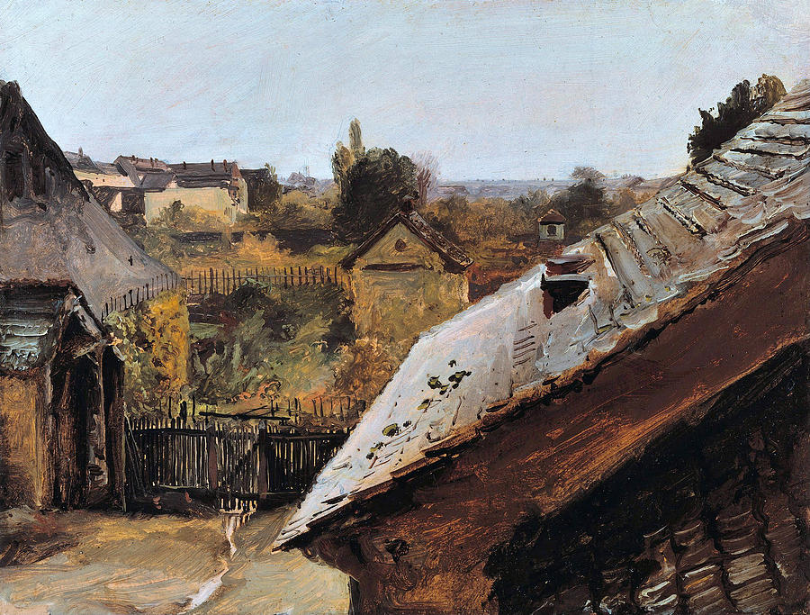 View of Roofs and Gardens #1 Painting by Carl Blechen