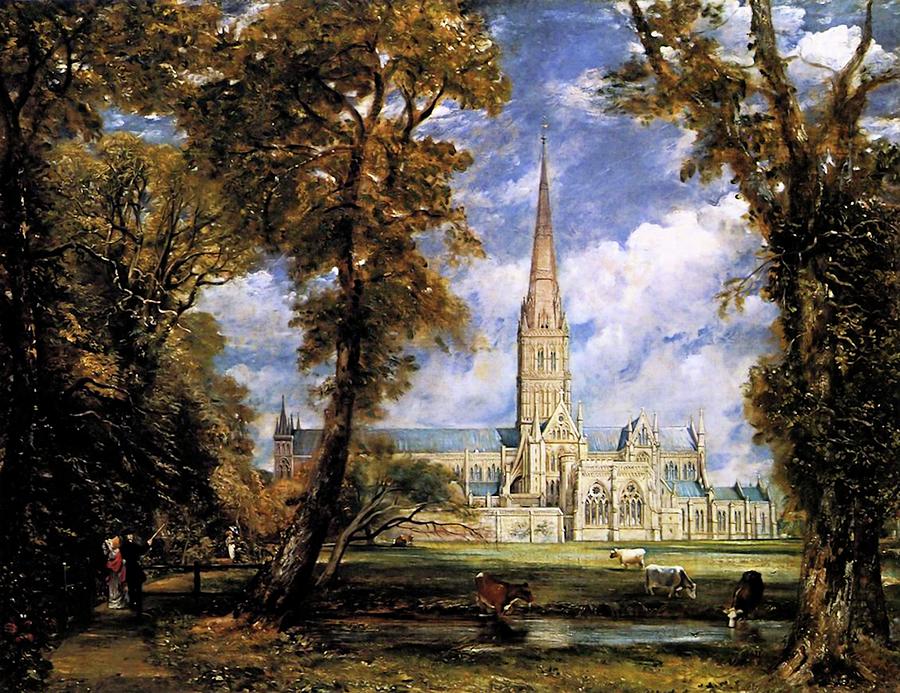 View Of Salisbury Cathedral #1 Painting by John Constable