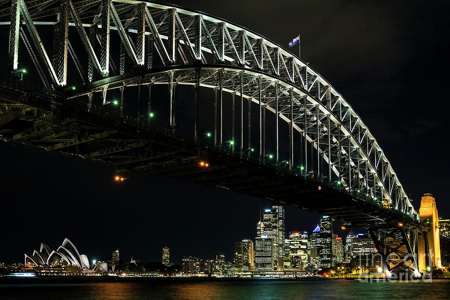 View Of Sydney City Harbour In Australia At Night #1 Photograph by JM Travel Photography